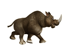 Gif animé rhinocéros marche